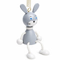 Jumping Rabbit Wooden Doll on a Spring 4 Inches