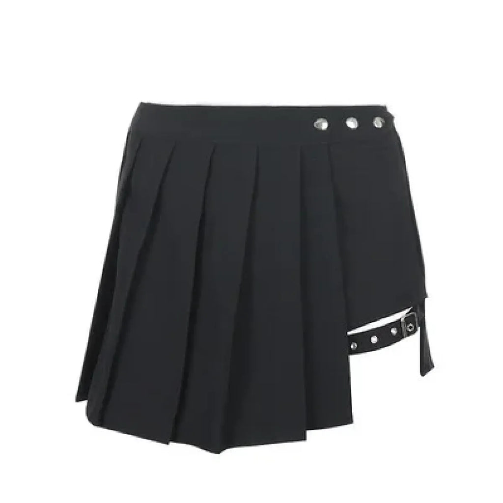 Pleated Gothic Mini Skirt – High Waist Punk Cosplay Shorts