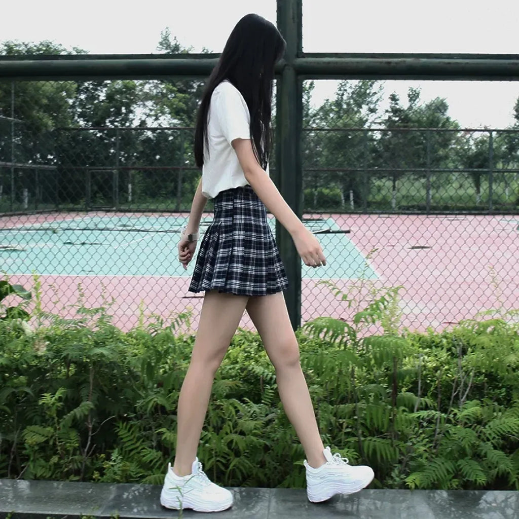 Preppy Harajuku Plaid Pleated Mini Skirt – Kawaii Schoolgirl Style