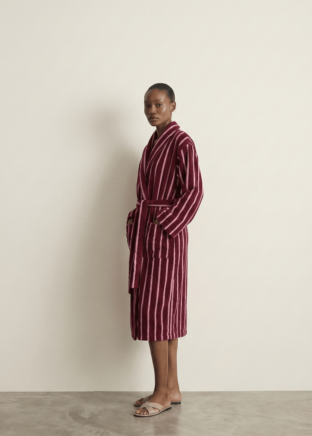 Quiet Evening Striped Robe Set / Green