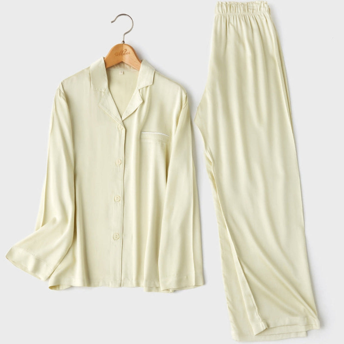 Silky Classic Morandi Silky Pajama Set / Green