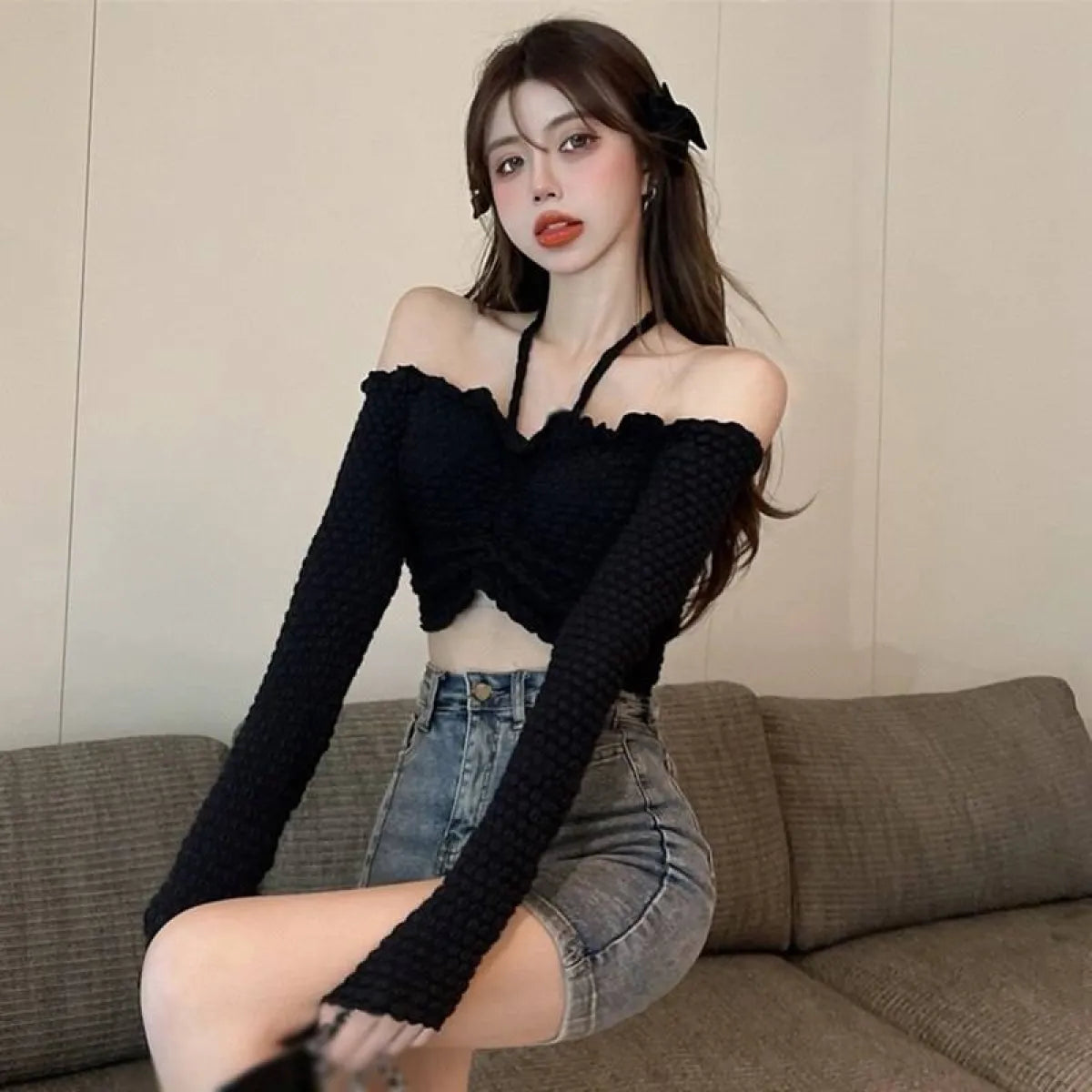 Slim Fit Sexy Blouse Top