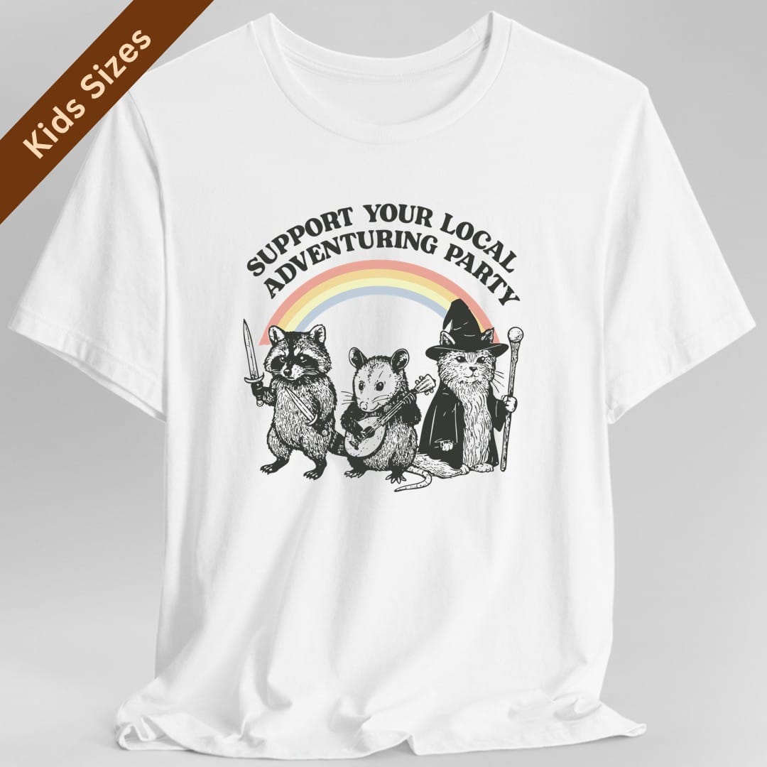 Support Your Local Adventuring Party Kids T-Shirt