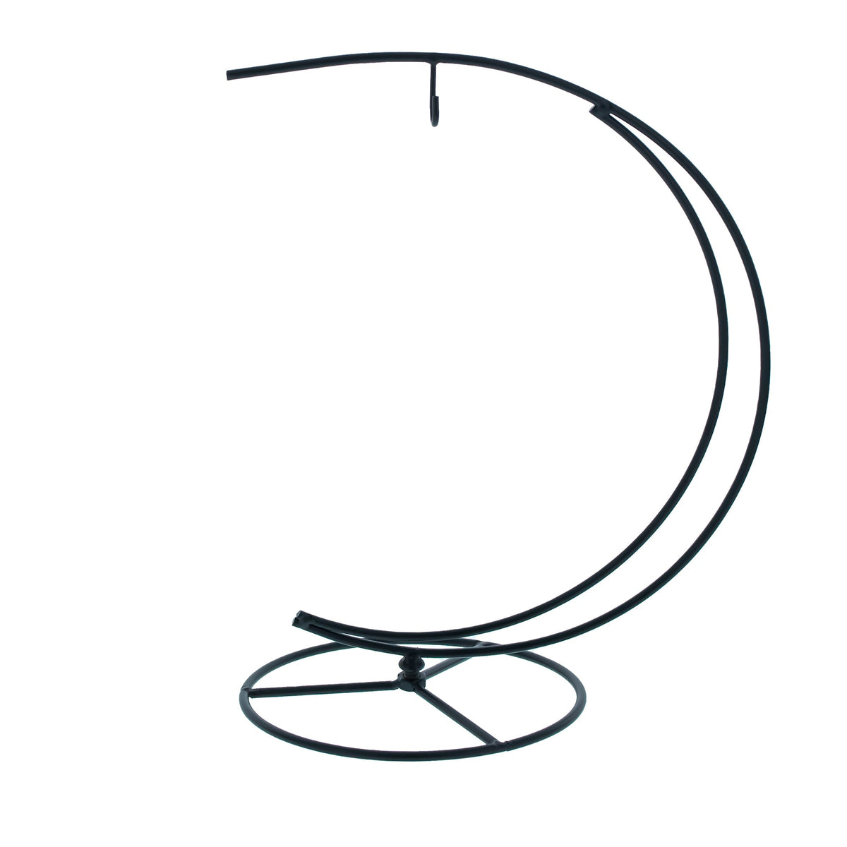 Double Curve Crescent Black Metal Ornament Display Stand 9.25 Inches