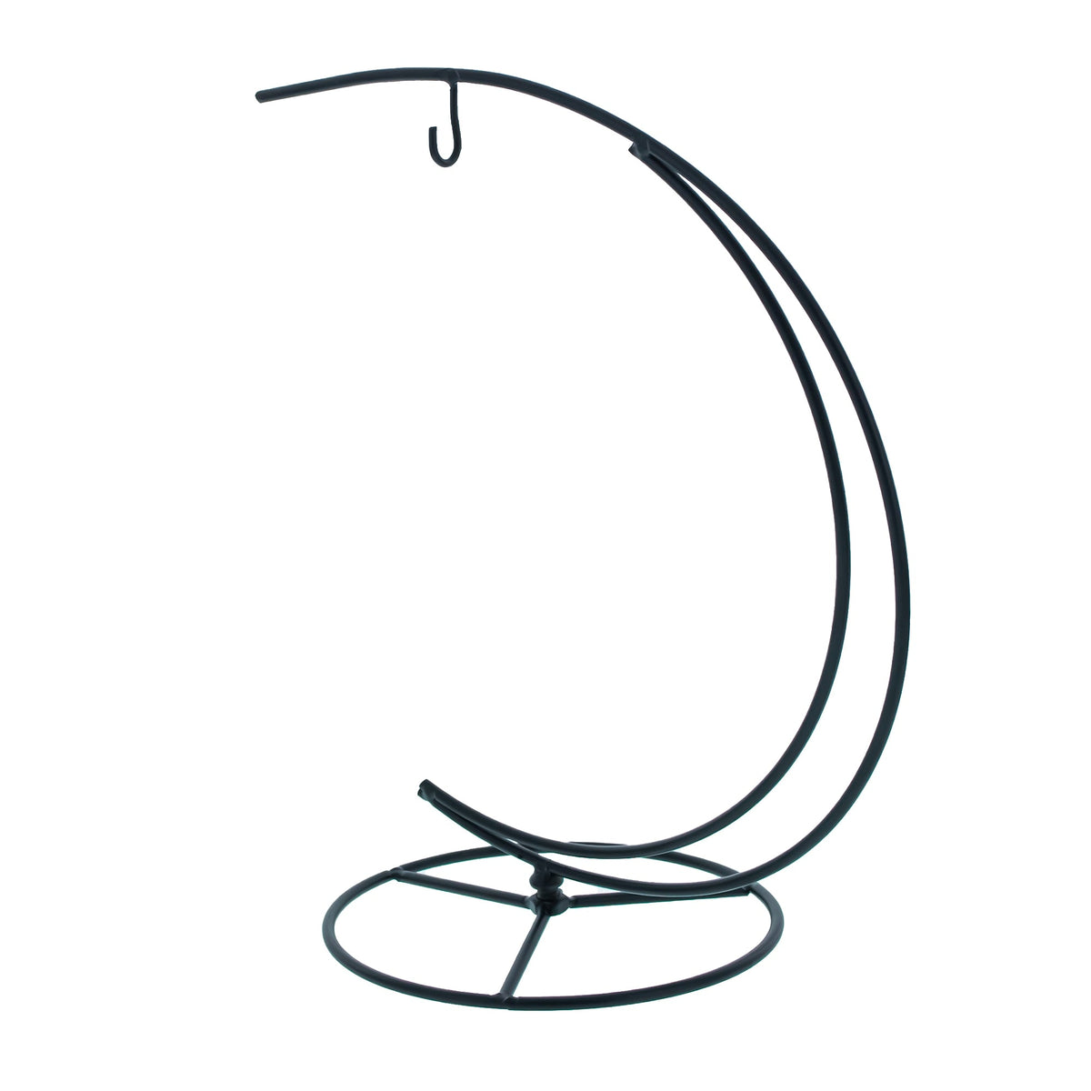 Double Curve Crescent Black Metal Ornament Display Stand 9.25 Inches