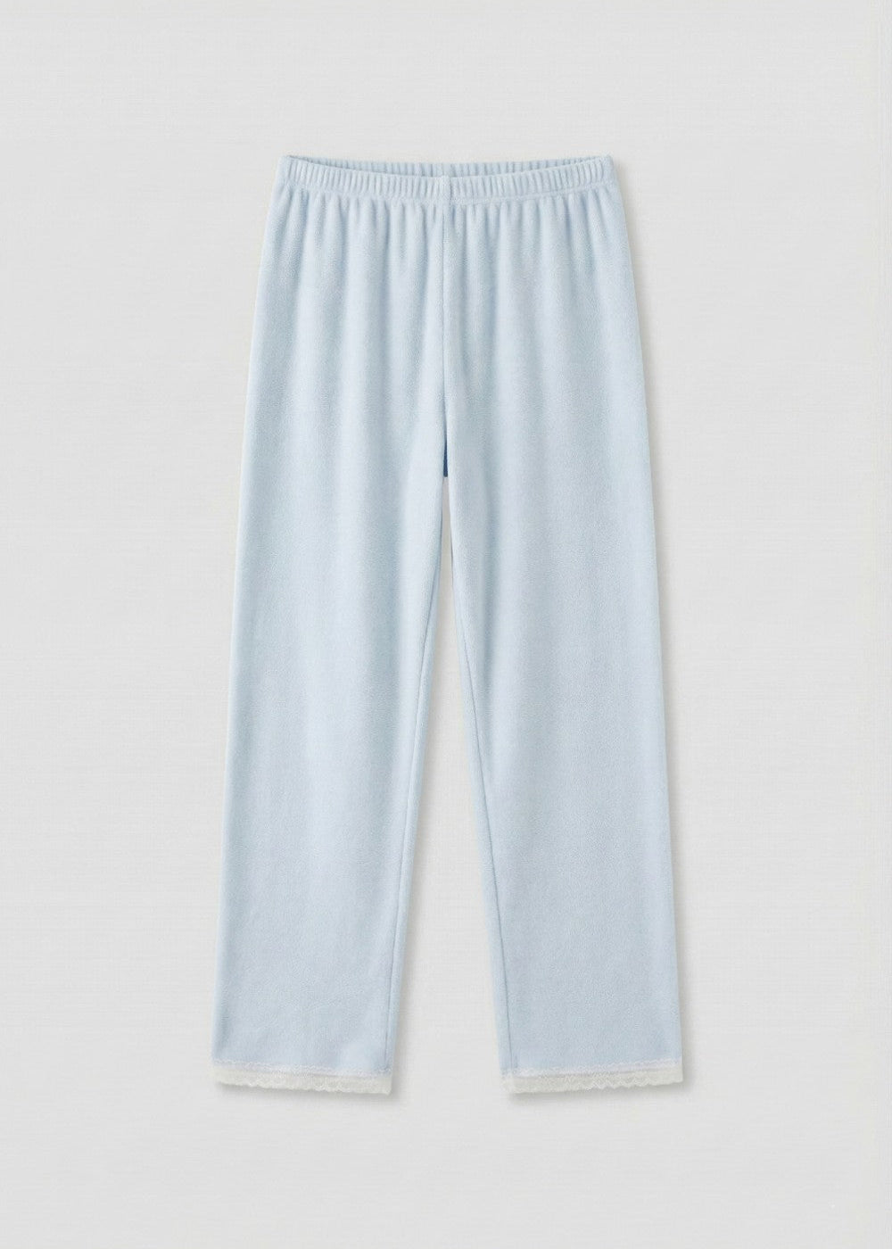 Rosy Velvet Coquette Lace Pajama Set / Blue