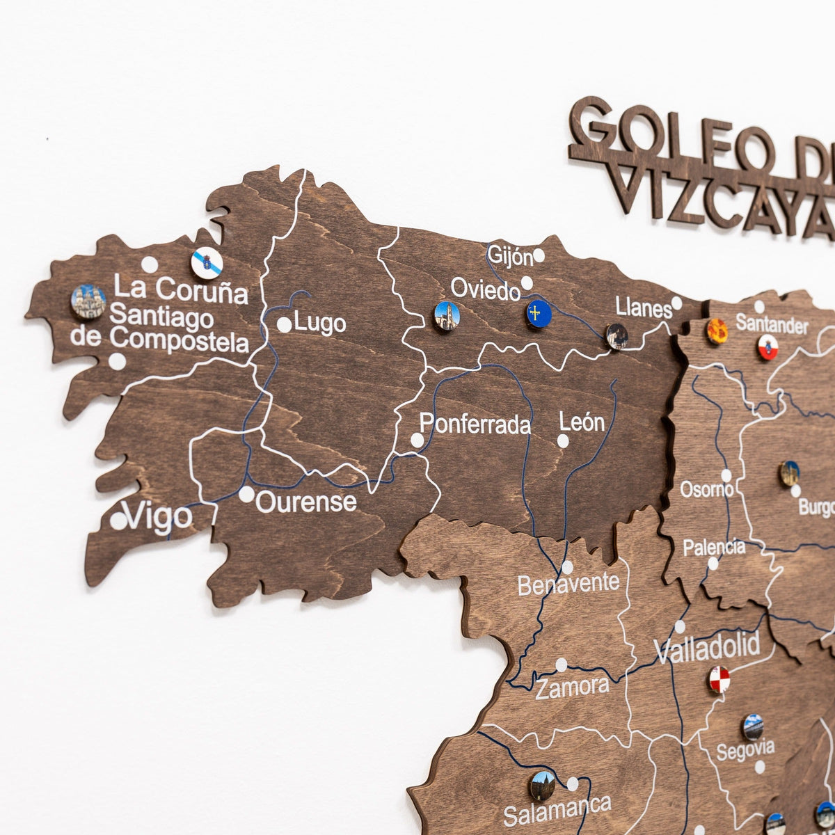 Wooden Map of Spain – Dark Walnut