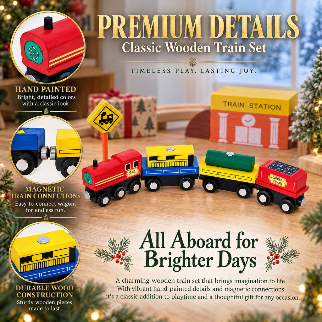 Set of 40 Pieces City Vehicles, Buildings, and Signs Wooden Blocks