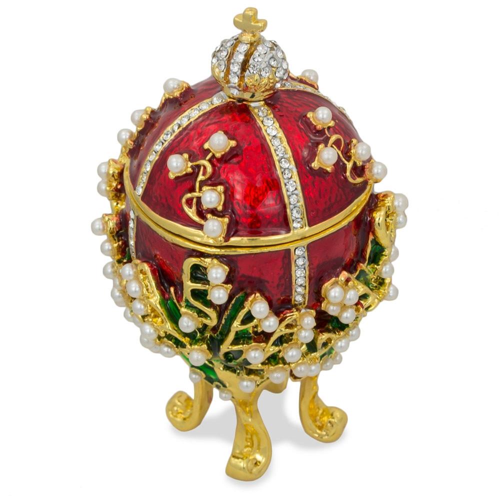 1898 Lilies of the Valley Royal Imperial Metal Easter Egg 3.5 Inches